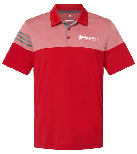 MFG - Adidas Heathered 3-Stripe Colorblocked Polo (2 color options!)
