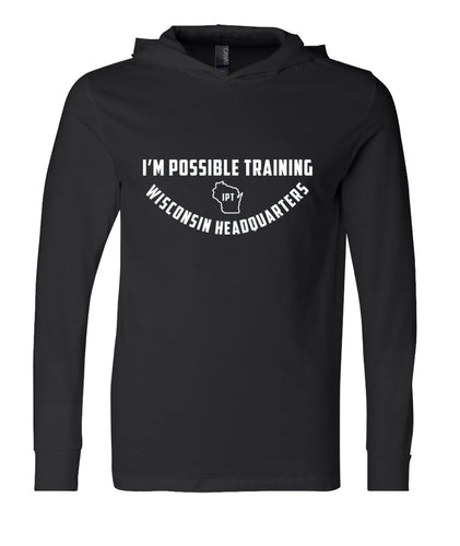 IPT - Bella Hooded Long Sleeve Tee (WI HQ Full Logo / 3 color options!)