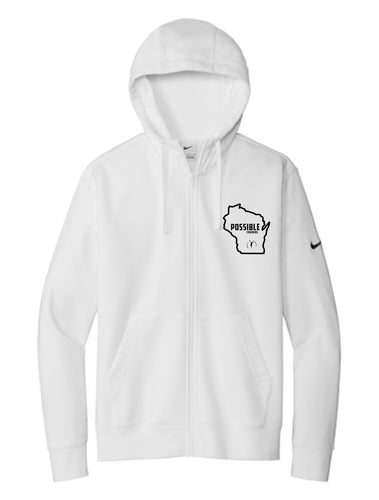 IPT - Nike Fleece Full Zip Hoodie (WI State Logo / 2 color options!)